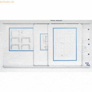 Ultradex Schiebetafelanlage für Wandmontage BxT 5000x1306mm mit Whiteb