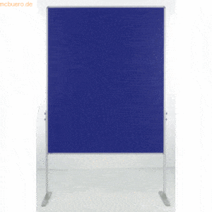 Ultradex Moderationswand beidseitig Filz 1200x1500mm blau VE=1