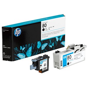 HP 80 schwarz (C4820A) Druckkopf und Druckkopfreiniger