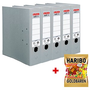 AKTION: 5 herlitz maX.file protect Ordner grau Kunststoff 8