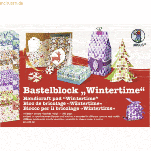 5 x Ludwig Bähr Bastelblock Wintertime 300g/qm 24x34cm VE=16 Blatt sor