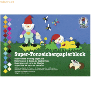 5 x Ludwig Bähr Tonpapier Block Super 130g/qm 24x34cm VE=50 Blatt 25 F