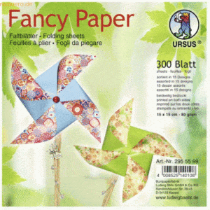 Ludwig Bähr Faltblätter Fancy Paper 80g/qm 15x15cm 15 Designs VE=300 B