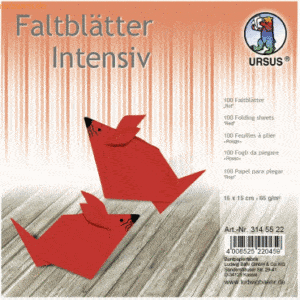 Ludwig Bähr Faltblätter Intensiv Uni 15x15cm VE=100 Blatt rot