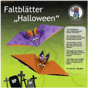 Ludwig Bähr Faltblätter 'Halloween' 80g/qm 15x15cm VE=120 Blatt 10 Mot