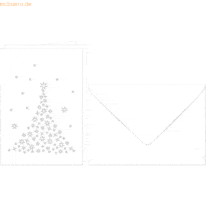 Ludwig Bähr Doppelkarte A6 gelasert + Kuvert VE=5 Sets Tannenbaum weiß