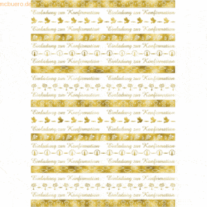 Ludwig Bähr Designkarton 'Bordüren' gold 200g/qm A4 VE=5 Blatt Motiv 1