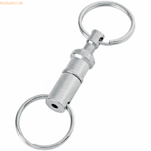 Wedo Schlüsselhalter 2 Ringe mit Kupplung silber