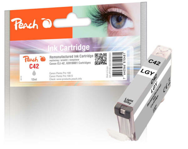 Peach C42LGY Druckerpatrone hellgrau gyli ersetzt Canon CLI-42LGY