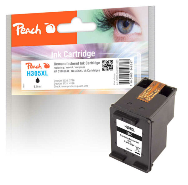 Peach H305XLBK Druckkopf XL bk ersetzt HP No. 305XL BK