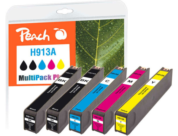 Peach H913A 5 Druckerpatronen (2*bk