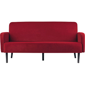 PAPERFLOW 3-Sitzer Sofa LISBOA rot schwarz Stoff