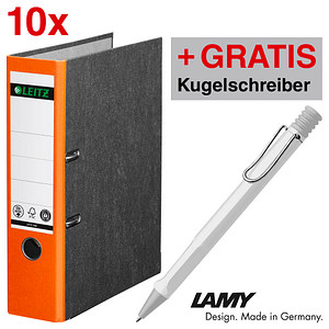 AKTION: 10 LEITZ 1080 Ordner orange marmoriert Karton 8