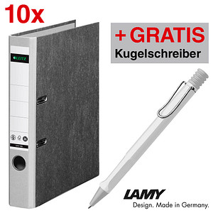 AKTION: 10 LEITZ 1050 Ordner lichtgrau marmoriert Karton 5